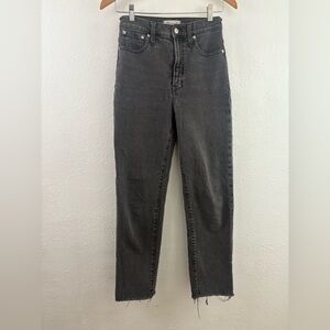 Madewell The Perfect Vintage Jean Women's Black Size 25 hem Distressed